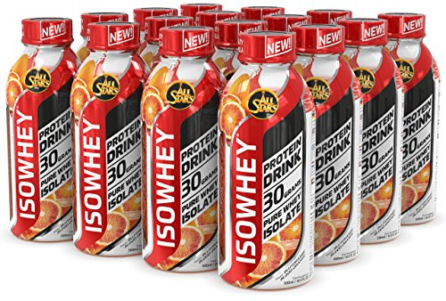 ALL STARS Isowhey Pure High Protein Drink Fertig-Getränk 16 x 500ml Blutorange - Kalorienarmes & zuckerfreies Sport-Getränk mit 30000mg Wheyprotein-Isolat, Bis zu 7470mg BCAAs