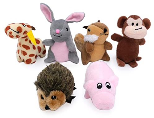 ZippyPaws Burrow Replacement Miniz - Interactive Dog & Puppy Toys for Boredom, Stimulating Pet Products to Keep Them Busy, Plush Refills for Hide & Seek Puzzle, Enrichment Squeaky Toys - Mixed 6 Pack