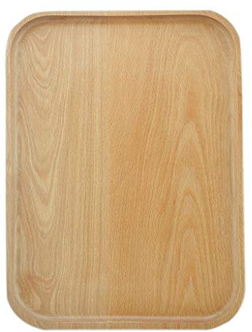 Tubayia Bandeja antideslizante de madera para servir, para camarero, desayuno, té, café, fruta, pan (34 × 23 cm)