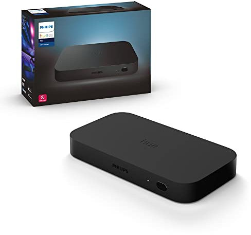 Philips Hue Boîtier de synchronisation HDMI 4K, répartiteur HDMI 4 K, 4 entrées HDMI 1 Sortie, Smart Hub et lumières colorées requises