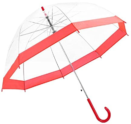 Frotox Buleerouy Ø90 cm Regenschirm Stockschirme, VollAutomatik Regenschirm Glockenschirm Mit 8 Speichen Fiberglas/windundurchlässige Für Regenschirm Transparent