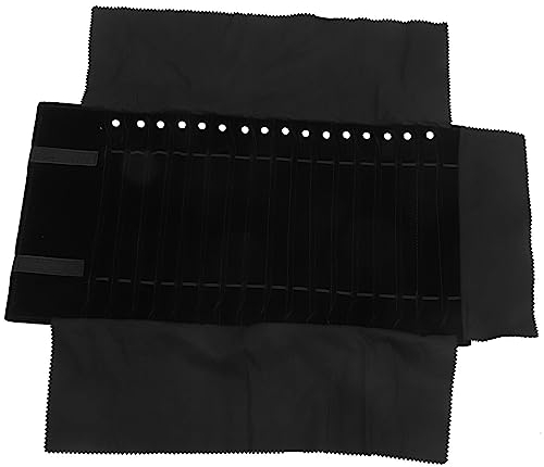 YARNOW Faltbare Schmuckrolle Reiseschmuck Rolltasche Faltbare Halskette Organizer Rolle Flanell Schmuck Aufbewahrungstasche für Halsketten Armb?nder Ohrringe Schwarz Schmuck Veranstalter Box