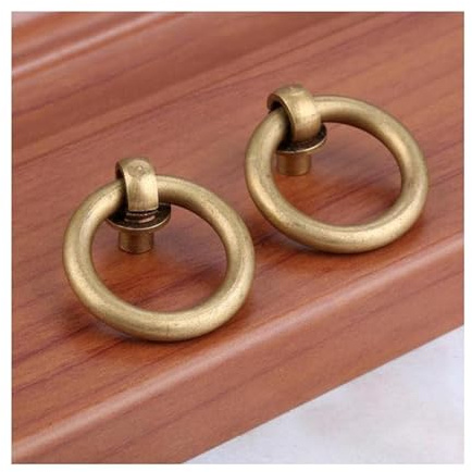 SZOMH Maniglie per mobili 2Pcs dell'Annata in Ottone Contenitore di Monili Anello Manopole Ferramenta per mobili Antico Cassetto Porta dell'Armadio Cucina Pull Maniglia 20/25/30/35mm