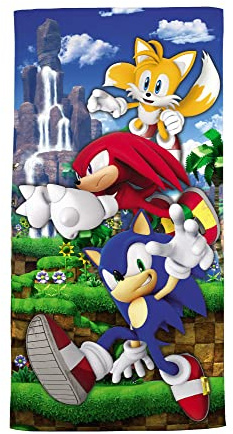 Sonic The Hedgehog Kids Cotton Bath Towel and Wash Cloth, Blue