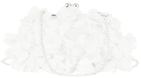 MEGAUK Damen Elegante Handtasche Blumen Clutch Seide Abendtasche Henkeltasche Crossbody Bag mit Kette Kisslock Design