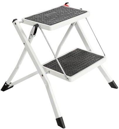 Oypla Foldable 2 Step Ladder Stepladder Non Slip Tread Safety Steel Portable Step Stool