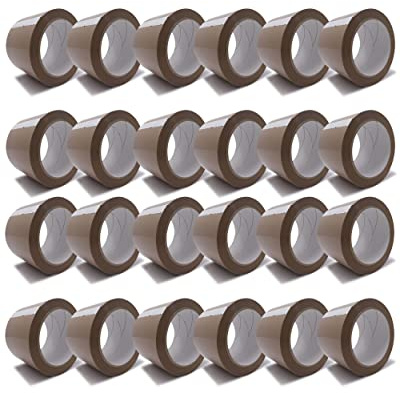 gws Paketbandabroller + 24 Rollen PVC-Packband, stark klebendes Paketklebeband mit Naturkautschukkleber, braun, 66 m x 75 mm