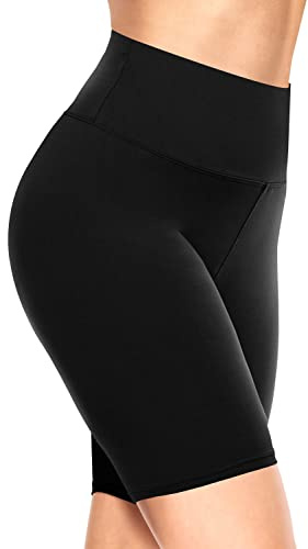 TNNZEET Radlerhose Damen Hohe Taille Kurze Sporthose Leggings Blickdicht Sommer Shorts Yoga Hose für Gym Sport (Schwarz,S-M)