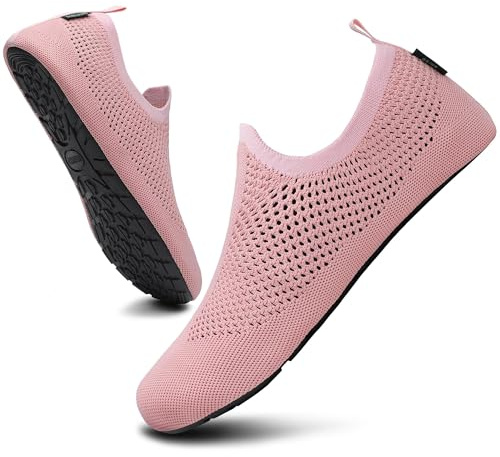 SAGUARO Tofflor kvinnor män halkfria andningsbara tofflor unisex bekväma tofflor GR.36–47, Yoga rosa, 46/47 EU