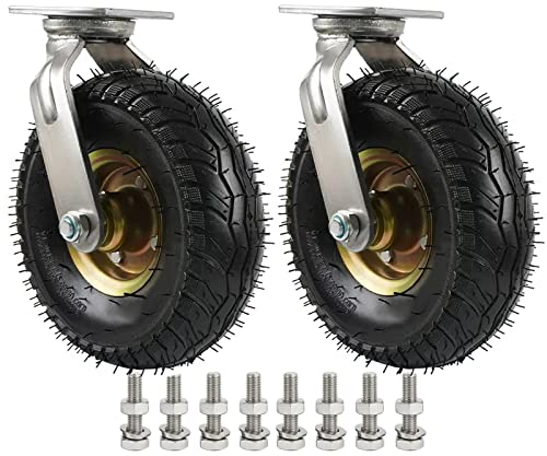 Rollen Gummi 2 Stück Lenkrolle Luftreifen Bockrollen Ø 15cm 20cm 25cm Doppelte Kugellager Industrierollen, Schwerlast Plattformwagen Rollen Mit Schrauben Leicht Zu Montieren ( Color : Swivel , Size :