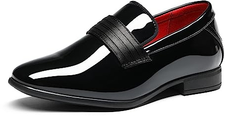 Bruno Marc pojkar finskor slip-on loafers formella smokingskor, Ljussvart, 29.5 EU