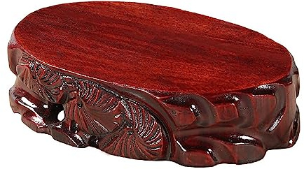 GOLDY&WENDY Rosewood Solid Wood Carved Teapot Vase Bonsai Fishbowl Stone Buddha Ornament Display Stand Pedestal