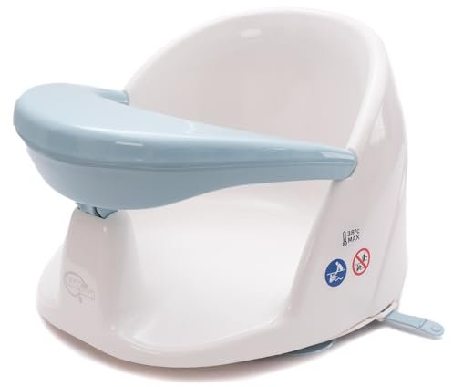 BabyDam New Improved Orbital 360° Rotating Baby Bath Seat - Blue/White - Powerful Suction Cups - Suitable from 5 Months Plus…