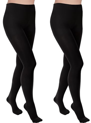 The Essentials Wardrobe 2PK Ladies TEW Cosy Tights- S/M