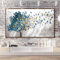 KAIDAARTLH Quadri su tela blu estetici, murales astratti moderni, set di poster naturalistici su flora e fauna per il soggiorno e la camera da letto, senza telaio(A,50x100cm)