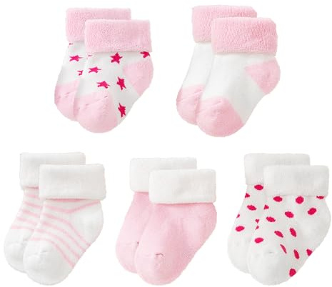 KSBBHDS 5 Pares de Calcetines Para Bebé, Térmicos Gruesos, Desodorantes y Antibacterianos Para Recién Nacidos de 0 a 6 Meses