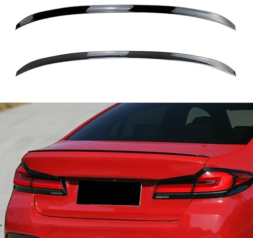 HIOMAQ Auto Heckspoiler Spoiler für BMW 5 Series G30 525i 530i 2018+, ABS Kratzfest Dauerhaft Kofferraumspoiler Hinten Heckflügel Spoilerlippe Zubehör,A/Black