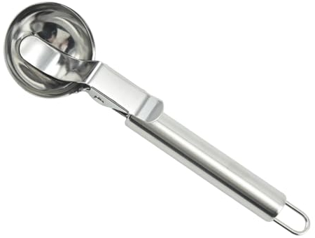 Pala de ballerschaufel, porciones | Pala para cupcakes de acero inoxidable – Cuchara para cupcakes y helados con mango ergonómico y disparador de pulgar para un control preciso de las porciones de
