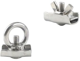 WANGZEYU Drahtseilklemme M2 M3 M4 M5 M6 M8 M10 304 Edelstahl Simplex Post Bolzen Clip Draht Seil Kabel Klemme Mit Auge Schmetterling Mutter Bremssattel Einfachen Griff Seilklemme(Eye M3 10pcs)