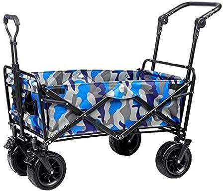 Bollerwagen Faltbar Strandwagen Faltbollerwagen Outdoor-Klappwagen, Zusammenklappbarer Campingwagen, 4-rädriger Gartenwagen, Tragbarer Angelwagen Für Picknick, Strand Transportwagen Handwagen(D)