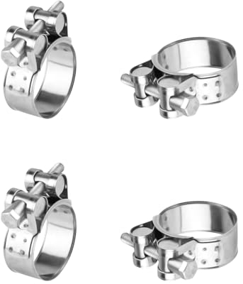 4 Piezas Abrazaderas Metalicas para Tubos, Abrazaderas de Acero Inoxidable Ajustable 26-28 mm, Abrazaderas de Tubo, Abrazaderas de Tornillo, Abrazaderas de Manguera para Mangueras Tubería de Agua