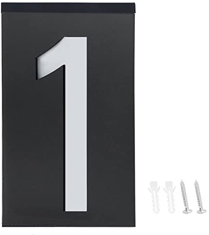 Solar Power LED Number Sign Light Wireless Address Plate for House Hotel Store, Outdoor Door Sign Light (Number 1)
