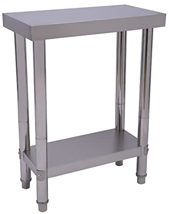 Treeisland Tavolo da cucina in acciaio inox, 60 x 30 x 85 cm, tavolo da lavoro in acciaio inox, per ristorante
