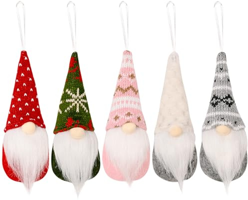 HTTDSLF 5 Piezas Gnomo Navideño, Figuras de Peluche de Navidad, Figuras de Invierno como Decoración, para Chimeneas de Decoración de Fiesta de Navidad