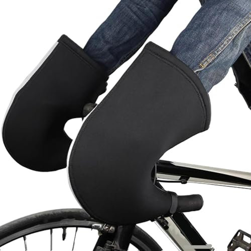 ASIAD Lenkerüberzugshandschuhe für Fahrrad,Lenkerhandschuhe Radfahren, wasserdichte Lenker-Handwärmer-Fäustlinge - Handwärmer-Handschuhe,Schwarz