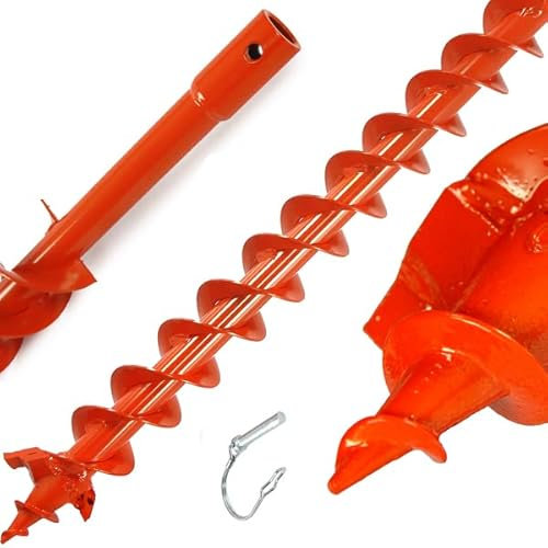 Punta per Trivella Trapano Avvitatore con Doppia Spirale Elica da Giardino | Diametro 6 cm | Lunghezza 80 cm | Spessore Lame 2 mm | Diametro Albero di Montaggio 20 mm