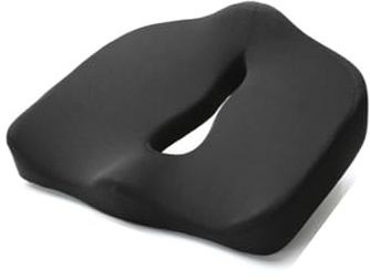 HAGJII Cojin Antiescaras para Silla De Ruedas con Funda Antideslizante Espuma Viscoelástica Cojin Silla Oficina para Aliviar El Dolor por Presión Ciática Y Apoyo del Coxis(Negro)
