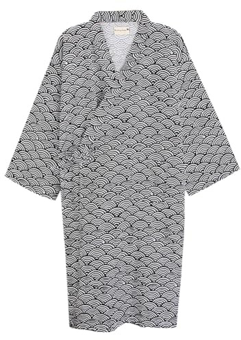 SIQITECHNO Men Kimono Robe Cotton Yukata Spa Sauna Bathrobe Sleepwear Japanese Kimono for Women Loungewear Nightgown Dressing Gown