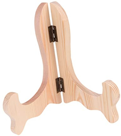 Healifty 3pcs Stand for Display Plate Wooden Plate Display Stand Tea Biscuit Dish Easel Rack Pine