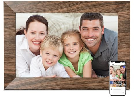 Digital Photo Frame 10 Inch, BWJBSW WiFi Digital Picture Frame Built in 32GB Memory, Electronic Frame with IPS Touchscreen, Auto-Rotate, Easy Share Photos or Videos via App, the Best Choice for Gift