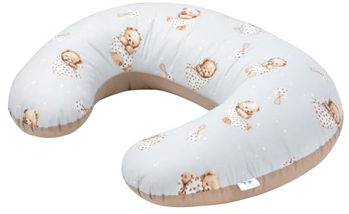 Pepi - Stillkissen - Stillhörnchen - Still Kissen Nursing - Stillkissen Baby - Lagerungskissen - Schwangerschaftskissen - Kissen Schwangerschaft - Pregnancy Pillow - (Sleeping Teddy Bear Grey)