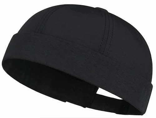 DIYDECAL Quick Dry Brimless Docker Cap,No Brim Beanie Hat Sailor Skull Cap for Men Women