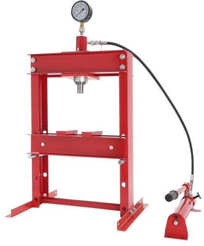 JLOSHUTN 10-Ton Hydraulic Press - Heavy Duty Benchtop Hydraulic Shop Press-22046 lbs Capacity, 3 Height Adjustments - for Metalworking, Automotive Repair & Workshop Use