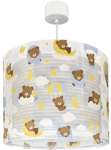 Dalber kinderlampe Pendelleuchte Hängelampe Baby Teddy Blaue Bären Tiere, 41572T, E27, Blau