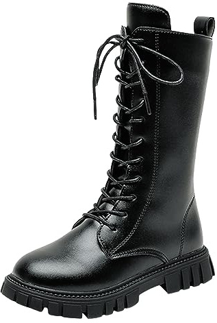 2026 - Botas de invierno para mujer, zapatos de suela gruesa, grandes, suaves, para niñas pequeñas, Black, 34 EU