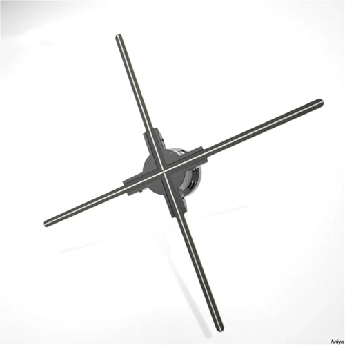 Proiettore di luce olografica da 80 cm, lettore LED 3D HD, schermo olografico con giunzioni multiple, telecomando Wi-Fi Ventilatore olografico 3D