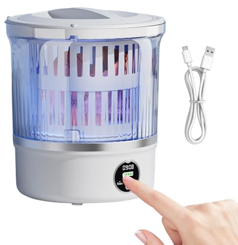 Mini Lavatrice 3L Ricaricabile Impermeabile Antiscivolo | Mini Lavatrice E Asciugatrice Portatile per Piccoli Indumenti Reggiseno Asciugamano per Casa Hotel e Viaggio