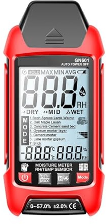 Misuratore digitale di umidità del legno Igrometro for legname 20,5% RH Display Misura multiscena Tipo a spillo for legno/anidrite/cemento Visualizzazione accurata