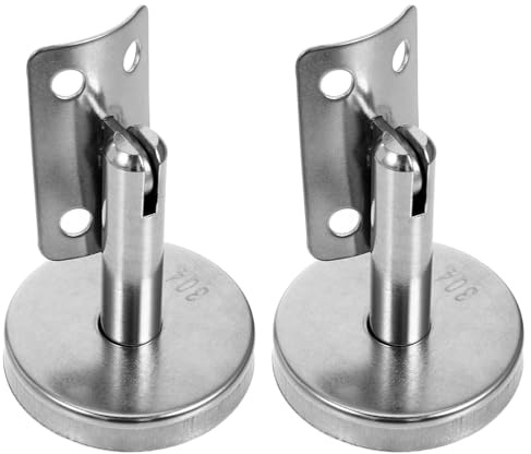 2 Piezas Soporte de Pasamanos Recto de Acero Inoxidable Plata | Base Redonda, Montaje en Pared, Uso en Pasillo, Diseño Moderno y Minimalista