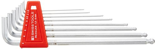 PB Swiss Tools Winkelschraubendreher- Satz im Kunststoffhalter 8-teilig 1,5-8mm lang Kugelkopf