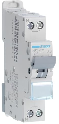 disjoncteur hager - 1 phase + neutre - 32a - 6ka - courbe c - vis / vis