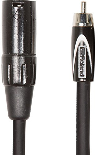 Roland Black-Serie Verbindungskabel – XLR (männlich) auf Cinch, Länge: 3m – RCC-10-RCXM