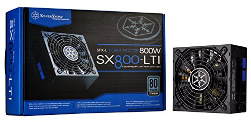 Silverstone SST-SX800-LTI - Strider SFX-L Series, Fuente de alimentación 800W 80 Plus Titanio, Baja sonoridad 120mm, 100% Modular