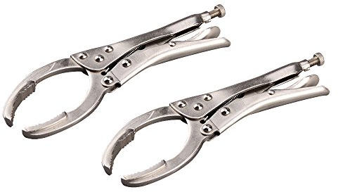 NUZAMAS Set of 2 Oil Filter Locking Pliers Jaw 10 Inch PVC Pipe Plier Wrench Hand Removal Repair Maintenance Tool