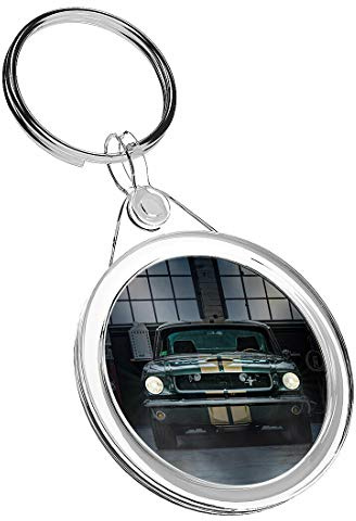 1 x Porte-clés voiture musclée verte Mustang - IR02 Mum Dad Birthday #14662, multicolore, M