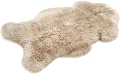 Cakla 100% Pelle di Pecora/Agnello Biologica; Morbida e soffice Ideale per Il Soggiorno, sotto Il Camino, in Camera da Letto; Un'aggiunta Originale a Qualsiasi Interno; (Beige, XXL: 120-130 cm)